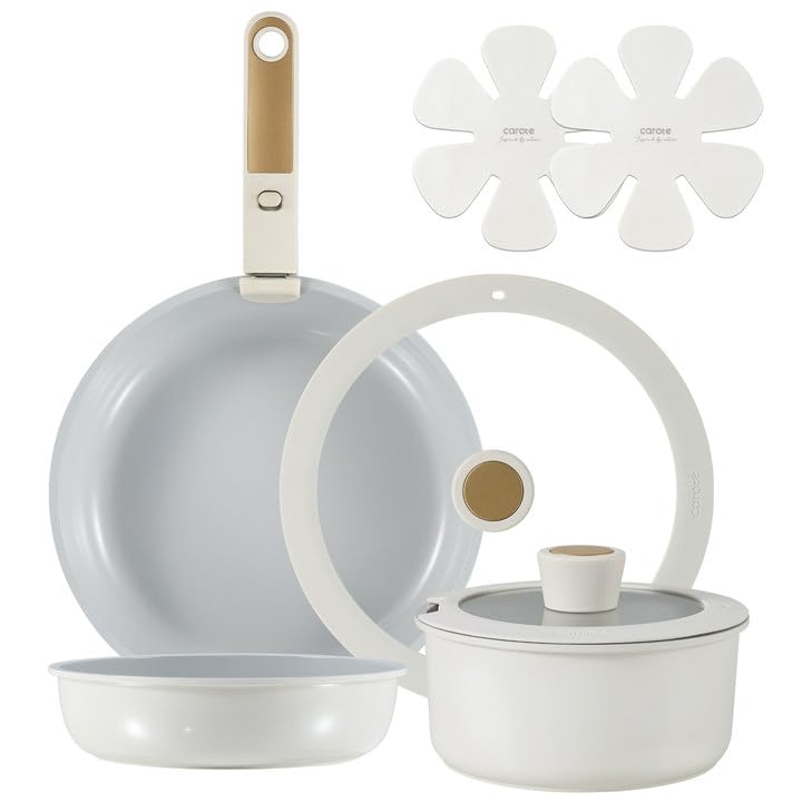 (新品)フライパンセット 8点 caroteカローテ ワンハンドル Amazon.co.jp: CAROTE カローテ フライパン セット 8点 鍋セット 食洗